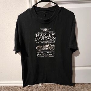 2010 Harley Davidson Motorcycles T Shirt Black Graphic Print Men Size M